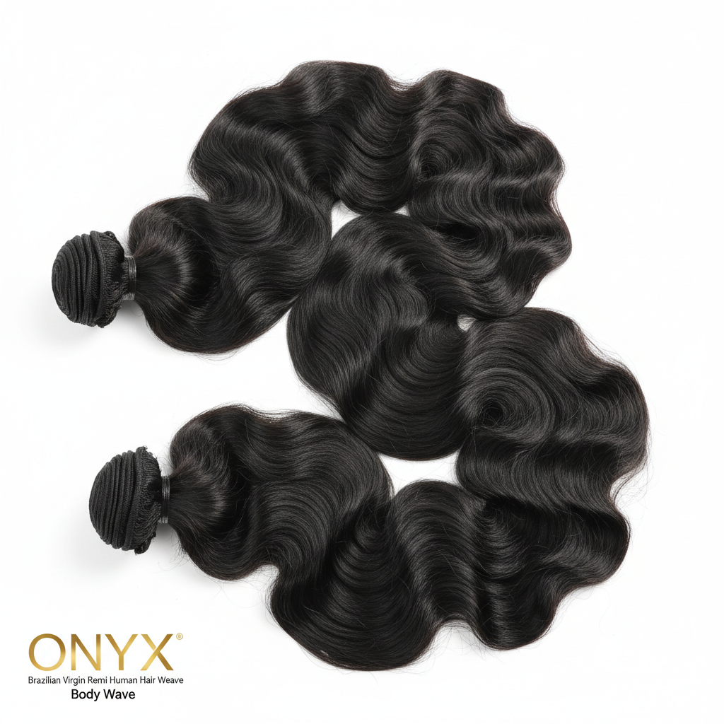 Onyx Brazilian Virgin Remi Human Hair Weave (Body Wave 18”20”22”.)