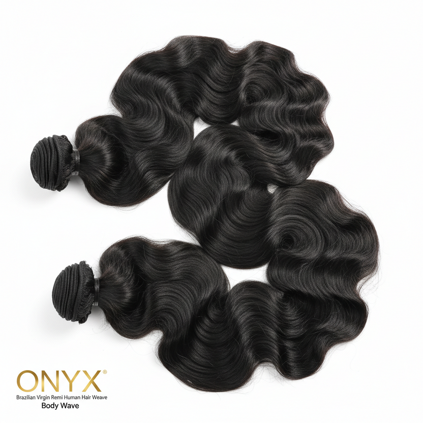 Onyx Brazilian Virgin Remi Human Hair Weave (Body Wave 18”20”22”.)