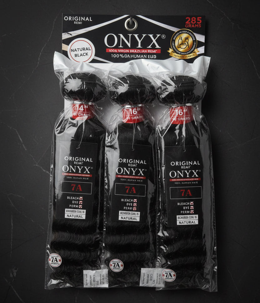 Onyx: 100% Virgin Brazilian Remi 3 Pack - 14”16”18”.